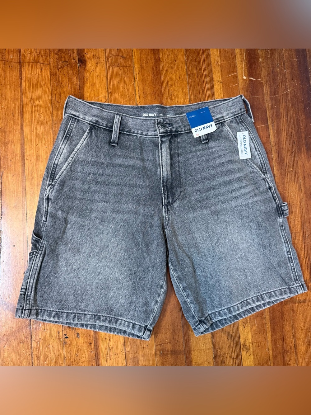 Old Navy Men's Washed Gray Cargo Denim Shorts